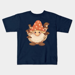 Cute Woodland Mushroom Gnome Kids T-Shirt